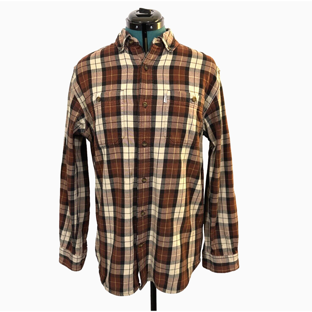 Carhartt Brown Plaid Casual Button Down Shirt